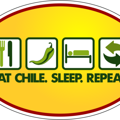 Eat Chile Sleep Repeat - Oval