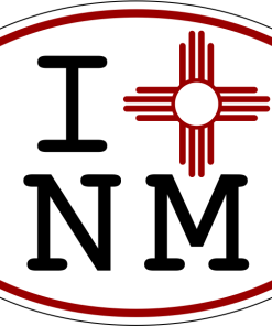 I ZIA NM White Oval Decal