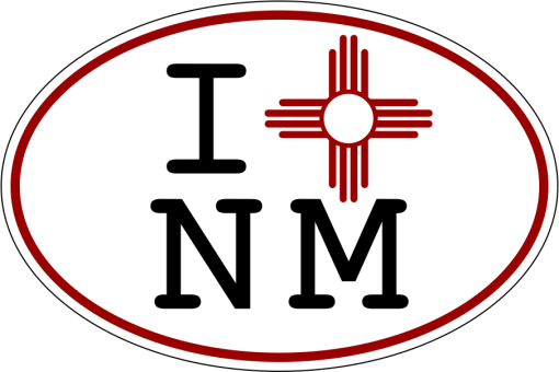I ZIA NM White Oval Decal