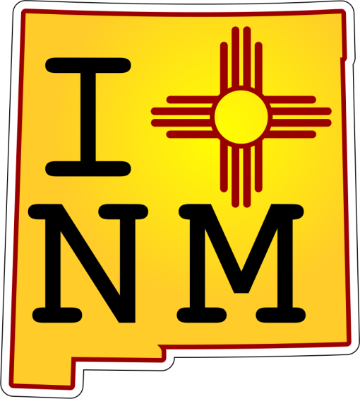I ZIA NM Yellow NM Outline Decal