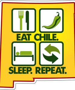 Eat Chile, Sleep Repeat NM Outline Decal